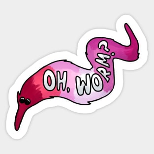 LGBTQ+ Lesbian Pride Worm on a String Sticker